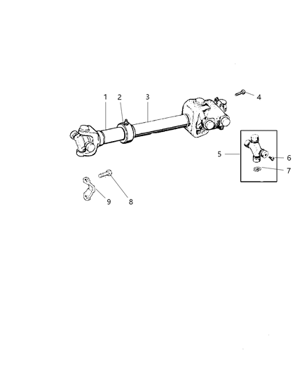 2000 Jeep Cherokee Propeller Shaft, Front Diagram