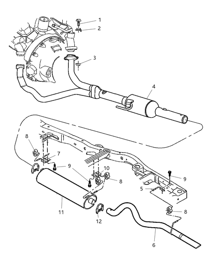 2000 Dodge Durango Exhaust System Diagram