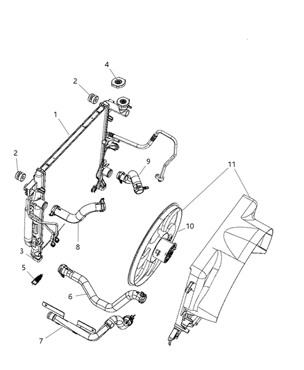 2008 Dodge Nitro Radiator & Related Parts Diagram 2