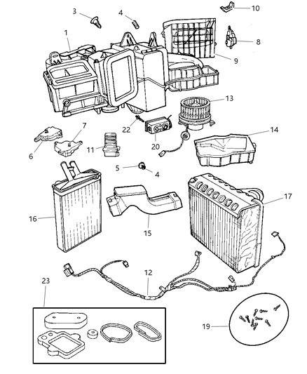 2004 Dodge Intrepid Housing-A/C And Heater Diagram for 5010979AE