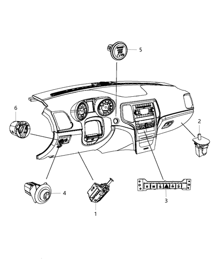 2012 Dodge Durango Switches Instrument Panel Diagram