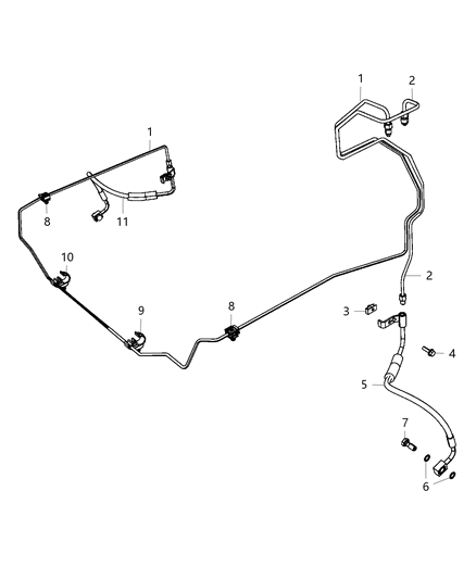 2015 Jeep Wrangler Tube Assembly-Brake Diagram for 52129118AE