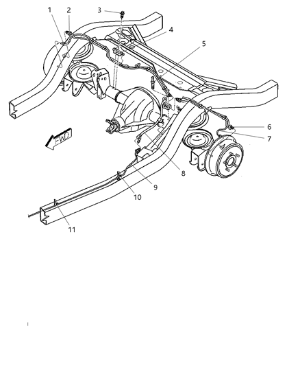 1999 Jeep Wrangler Brake Lines & Hoses, Rear Diagram 2