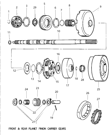 2000 Dodge Durango Gear Train & Intermediate Shaft Diagram 1