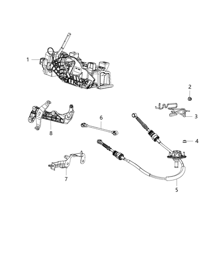 2019 Jeep Wrangler Transfer Case Control Cable Diagram 4