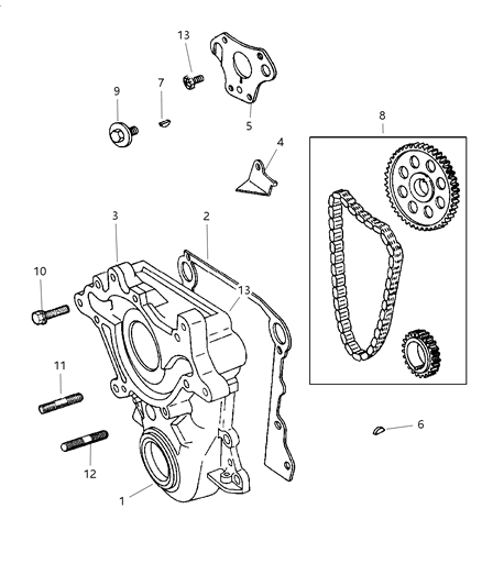 2000 Dodge Durango Timing Cover Diagram 2