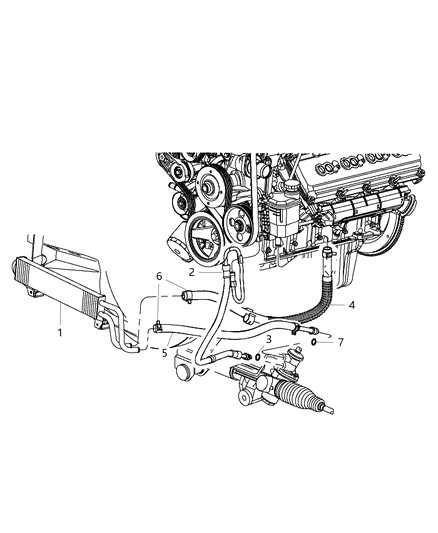 2013 Ram 2500 Line-Power Steering Pressure Diagram for 5154897AB