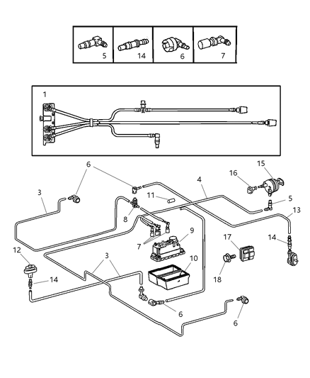 2007 Chrysler Crossfire Hose-Vacuum Diagram for 5104990AA