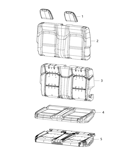 2018 Jeep Wrangler Rear Seat - Bench Diagram 3