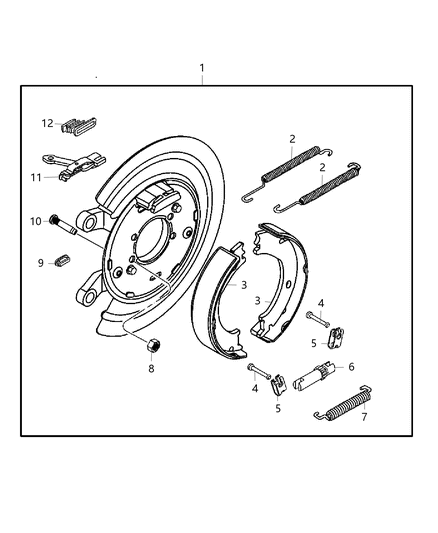 2018 Ram 1500 Park Brake Assembly, Rear Disc Diagram