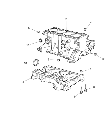 2002 Jeep Liberty HTR Kit-Engine Block Diagram for 82207243