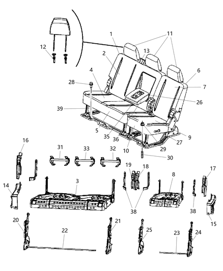 2011 Ram 3500 Mega Cab - Split Seat Diagram 2