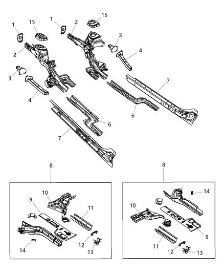 2016 Dodge Dart Extension-Lower Load Beam Diagram for 68187811AB