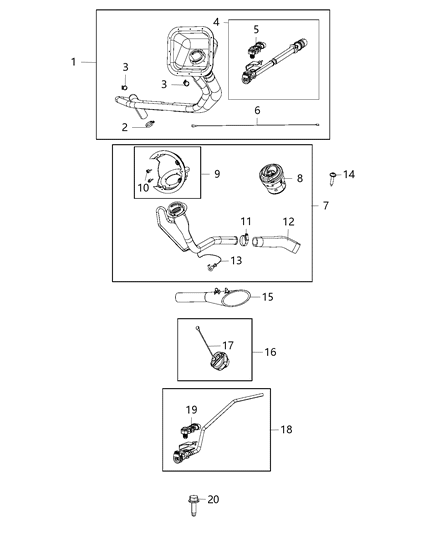 2016 Ram 2500 Tube-Fuel Filler Diagram for 68252258AD