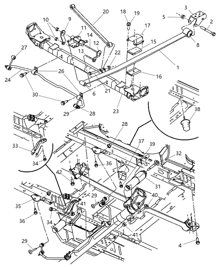 2004 Dodge Grand Caravan Rear Leaf Spring Diagram for 5006464AA