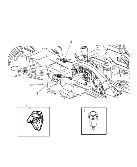 2006 Jeep Commander Gearshift Control Diagram 1