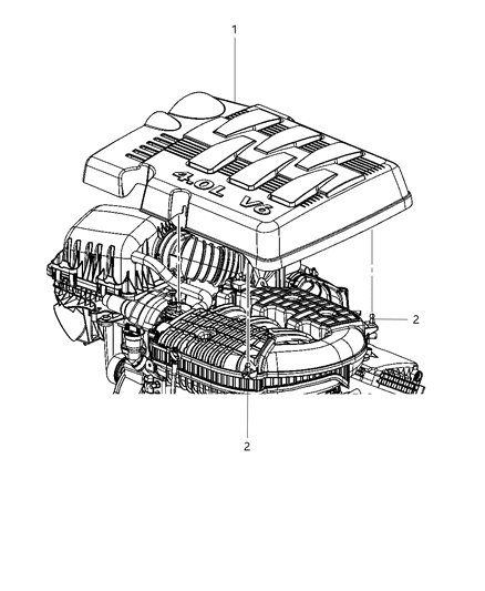 2010 Dodge Grand Caravan Engine Cover & Related Parts Diagram 2