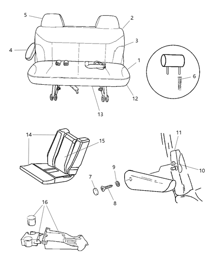 2007 Chrysler Town & Country Second Seat - Bench Diagram 4