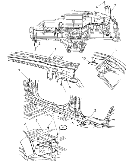 2005 Chrysler Pacifica Cable-Global Positioning Antenna Diagram for 4685958AD