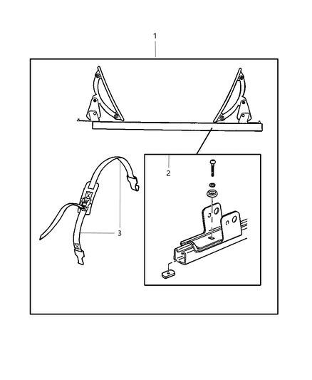 2008 Jeep Commander Carrier Kit - Watersports Diagram