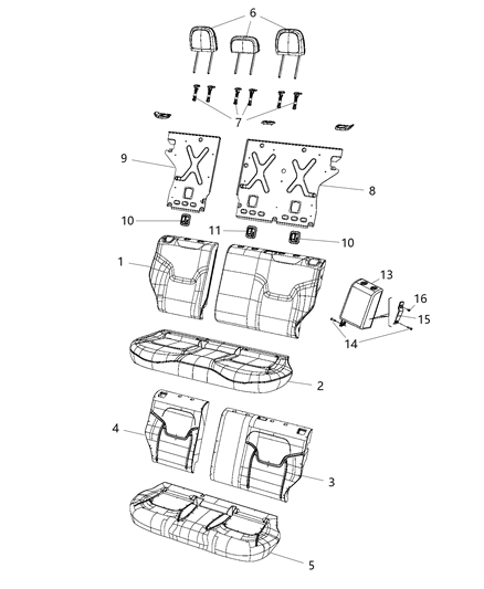 2018 Jeep Renegade Rear Seat - Split Diagram 3