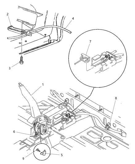 1999 Dodge Neon Lever & Cables Diagram