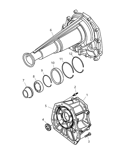 2003 Jeep Grand Cherokee Case Adapter & Housing Diagram