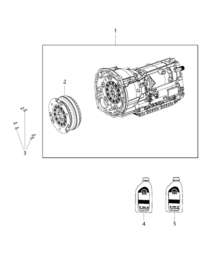2020 Jeep Wrangler Trans-With Torque Converter Diagram for 68249553AB