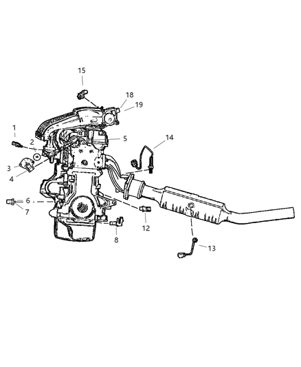 2003 Dodge Neon Throttle Position Sensor Kit Diagram for 4874430AB