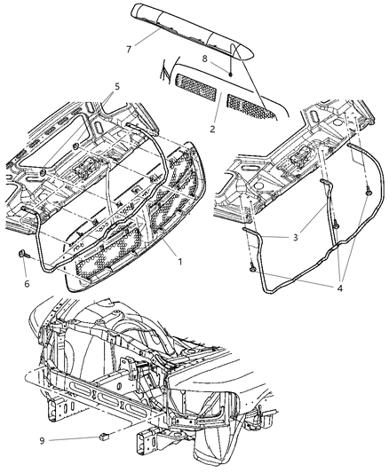 2007 Dodge Ram 1500 Shield Ki-Air - Front Diagram for 82209819