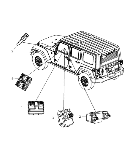 2009 Jeep Wrangler Switches - Body Diagram