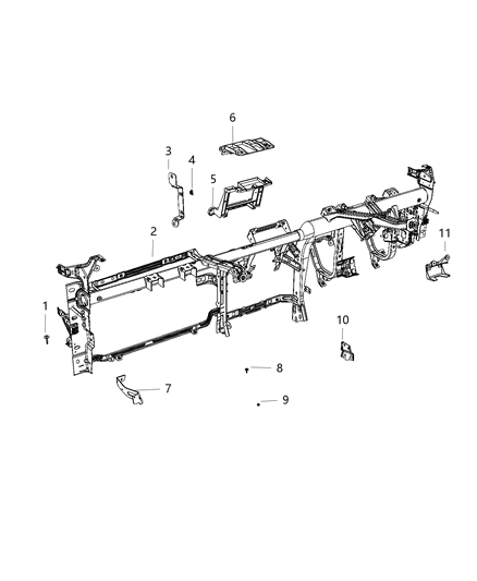 2021 Ram 1500 Instrument Panel & Structure Diagram 2