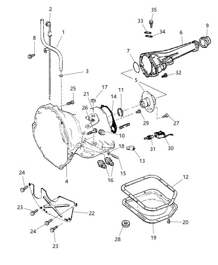 2000 Jeep Cherokee Case & Related Parts Diagram 1