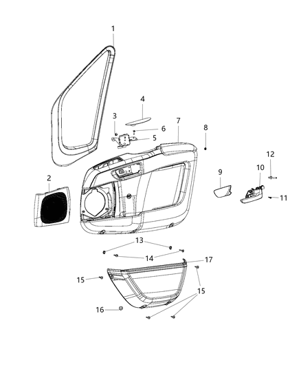 2017 Ram ProMaster 2500 Bezel-Speaker Diagram for 1YA65JXWAB