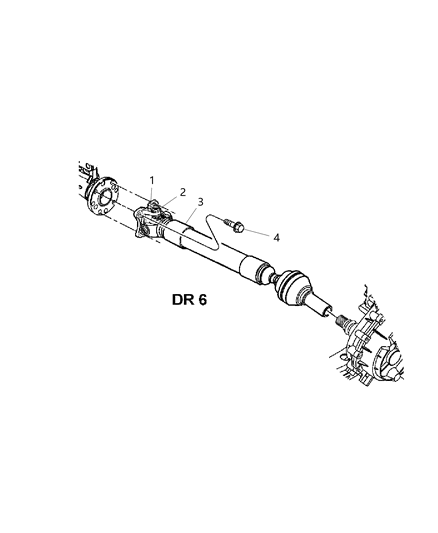 2005 Dodge Ram 1500 Propeller Shaft - Front Diagram