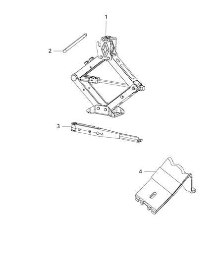 2020 Jeep Cherokee Jack Assembly & Tools Diagram