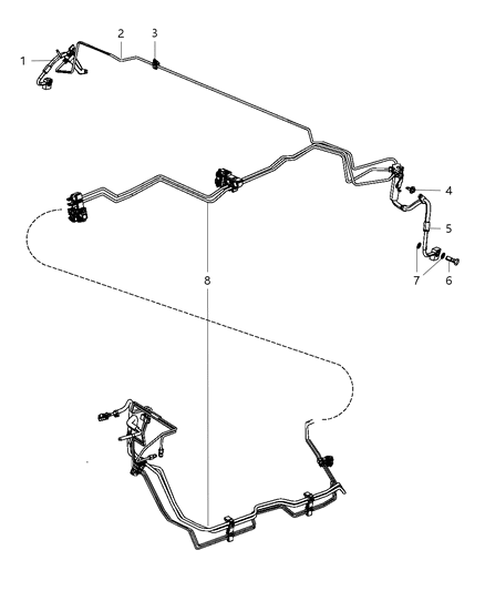 2010 Jeep Commander Line-Fuel And Brake Tube Diagram for 52124026AI