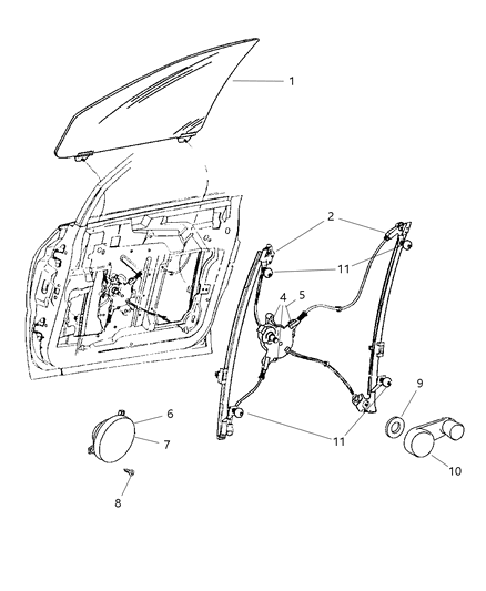 2003 Chrysler Town & Country Door Window Regulator Diagram for 4894541AA