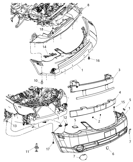 2010 Chrysler Sebring Bracket-FASCIA Diagram for 4389942AD