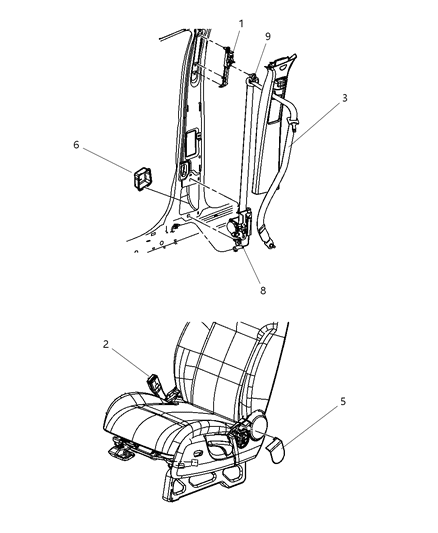 2010 Jeep Liberty Seat Belts Front Diagram