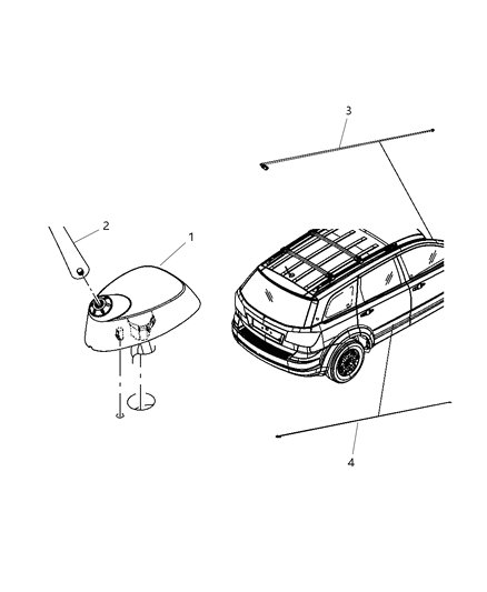 2009 Dodge Journey Cable-Antenna Diagram for 5064328AA