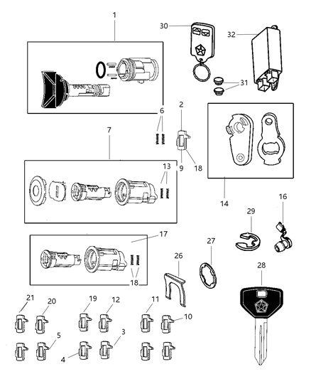 2003 Dodge Ram Van TRANSMTR-KEYLESS Entry Diagram for 56045191AD