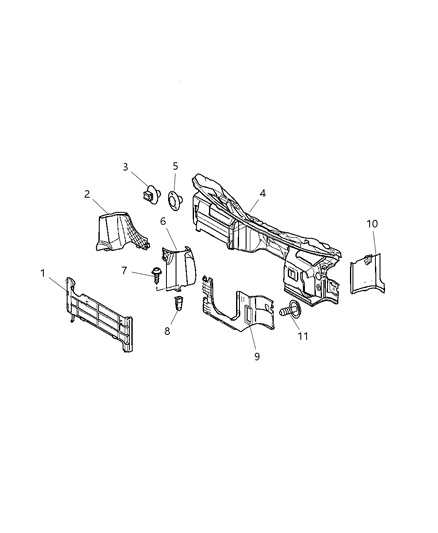 2002 Dodge Sprinter 2500 Panel-COWL Side Diagram for 5104266AA