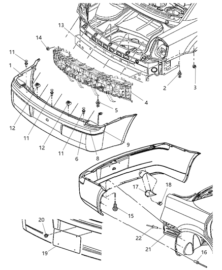 2005 Chrysler 300 Fascia, Rear Diagram