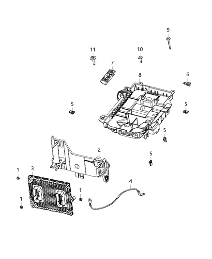 2021 Jeep Cherokee Engine Controller Diagram for 68460250AA