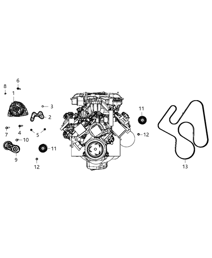 2008 Dodge Ram 2500 Pulley-Idler Diagram for 53032645AC