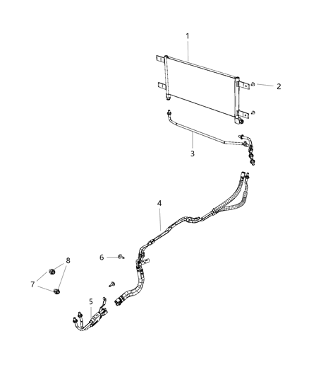 2019 Ram 3500 Transmission Oil Cooler Diagram for 68322497AA