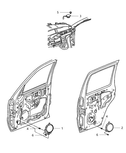 2004 Jeep Liberty Speaker H-TWEETER Diagram for 56010666AB