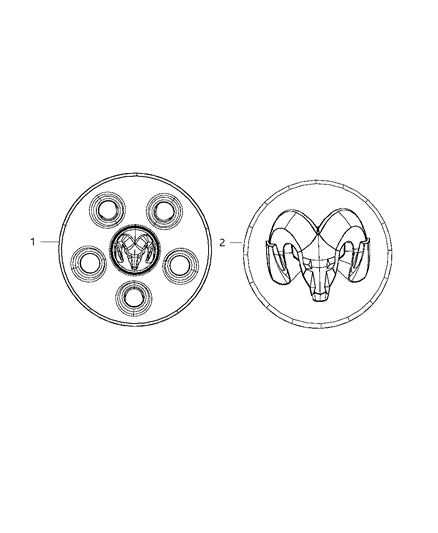 2011 Dodge Nitro Wheel Center Cap Diagram for 5KG75S4AAC