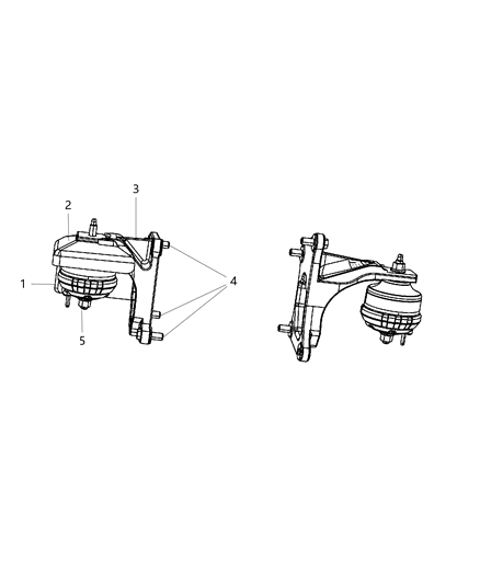 2010 Jeep Wrangler Engine Mounting Right Side Diagram 1